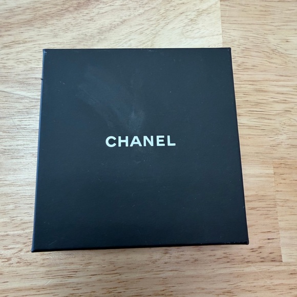 CHANEL Black and Silver Brooch